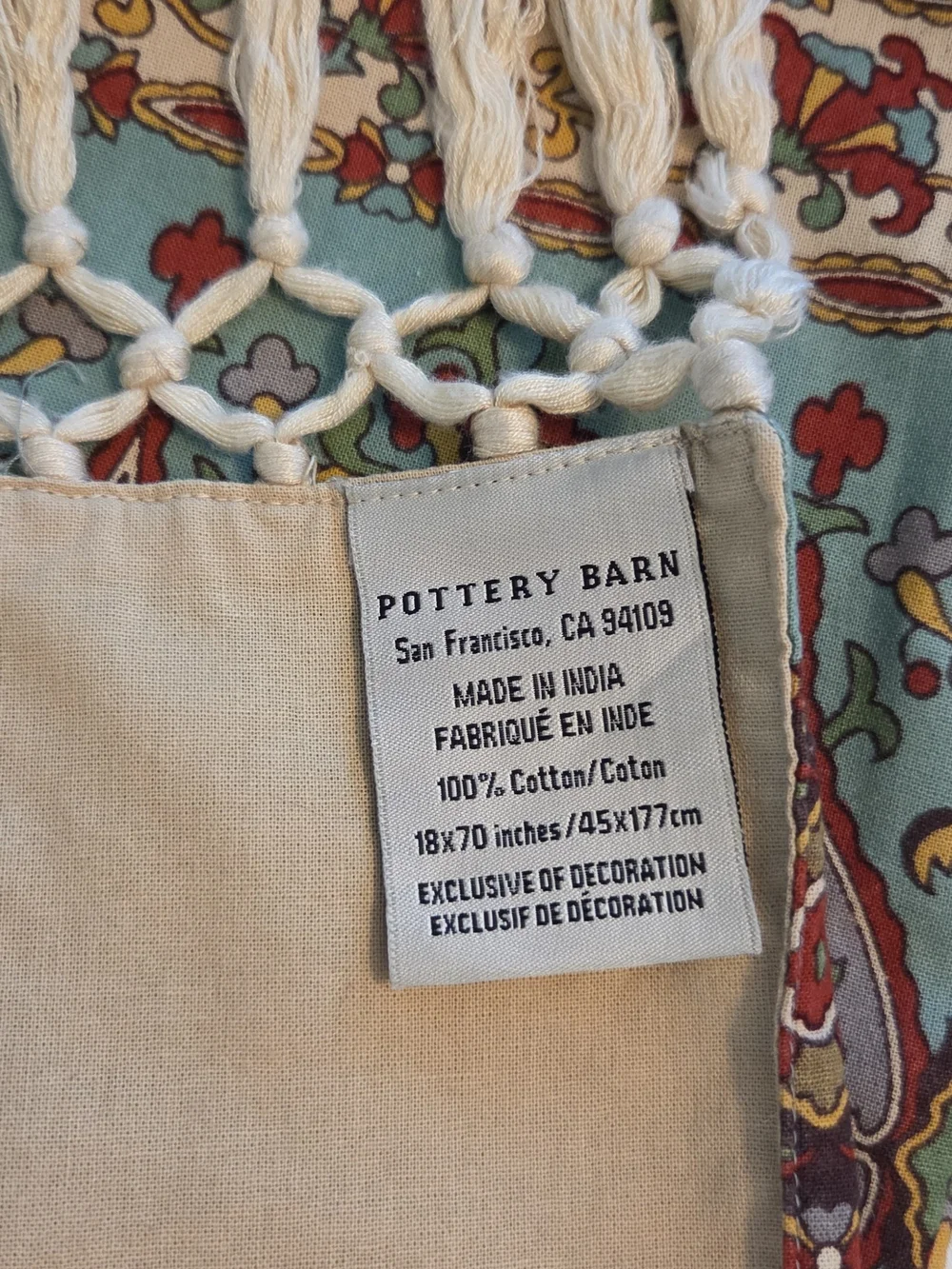 Pottery Barn Paisley Medallion Sheet Set - Teal, Coral & Cream